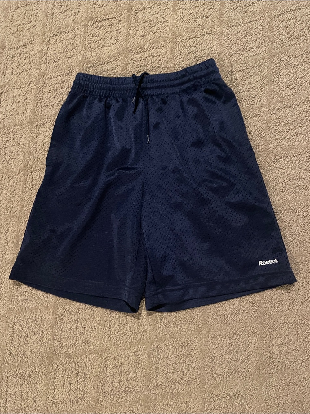 Reebok Men's Dark Navy Athletic Mesh Shorts